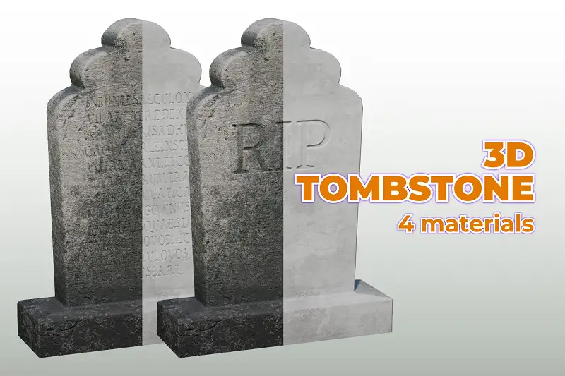 3D Tombstone realistic gravestone Asset Thumbnail