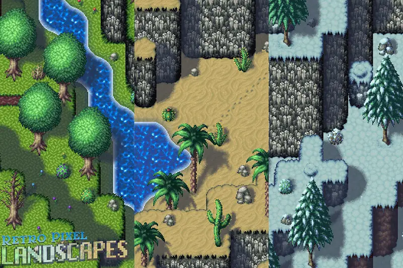 Retro Pixel Landscapes Asset Thumbnail