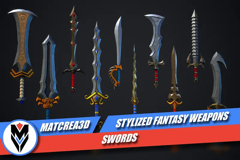 Stylized Fantasy Weapons - Swords Asset Thumbnail
