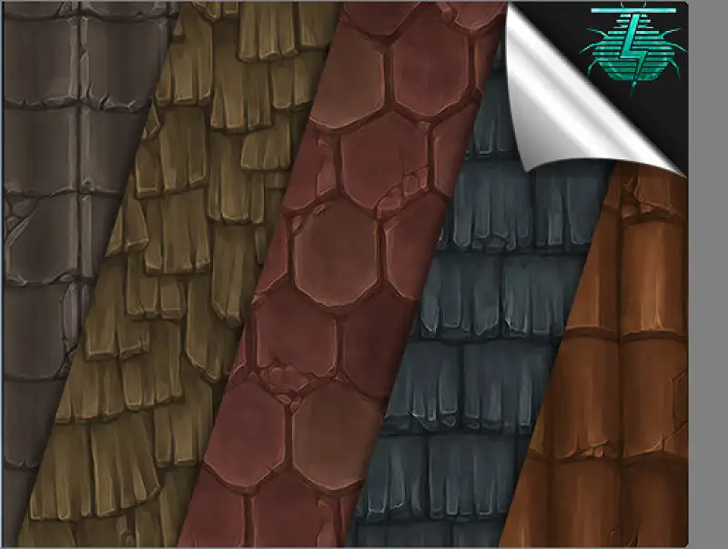 Hand Painted Texture Pack - Roof Tiles Vol.01 Asset Thumbnail
