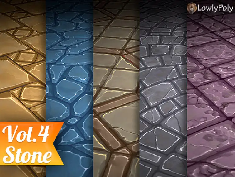 Hand Painted Stone Tile Textures Asset Thumbnail