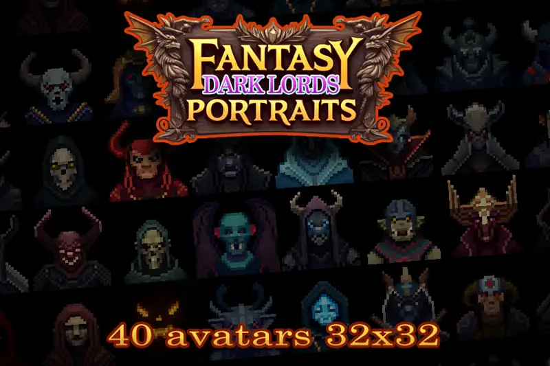 40 fantasy Dark Lords Portraits Asset Thumbnail