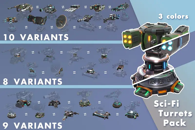 Tower Defence Sci-Fi Turrets Constructor Asset Thumbnail