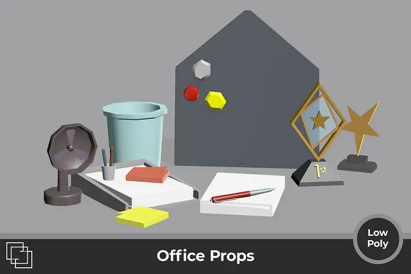 Low Poly Office Props - House Items Asset Thumbnail