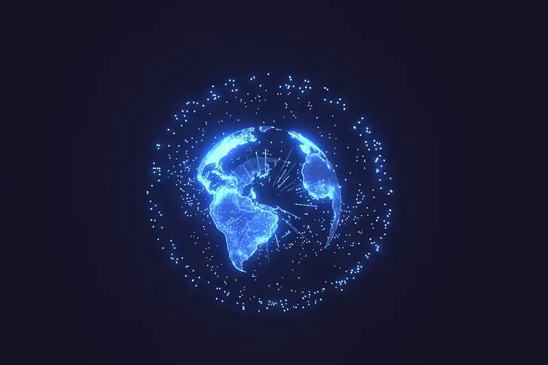 Animated Hologram Planet Earth 3D Model Asset Thumbnail