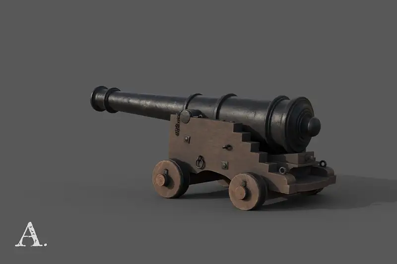 Iron gun - 8 pounder, naval carriage Asset Thumbnail