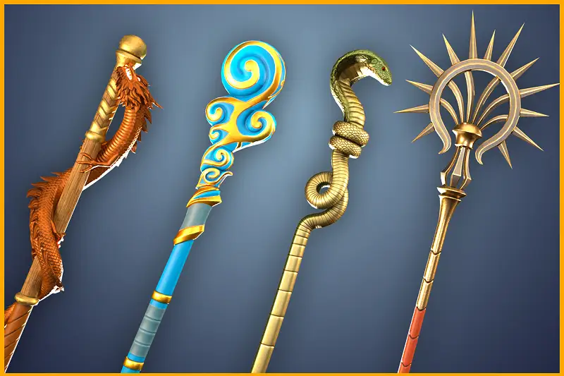 Magic Wizard Staffs- Fantasy RPG Weapons Pack Asset Thumbnail