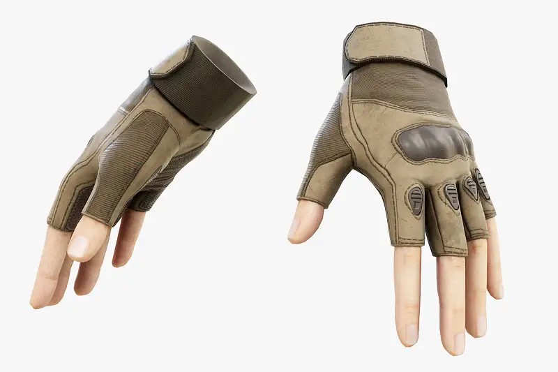 Tactical Gloves 3D Model Asset Thumbnail