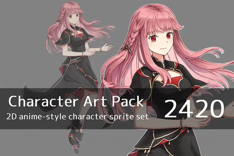 Anime Character Art Pack: Fantasy Sorceress Asset Thumbnail