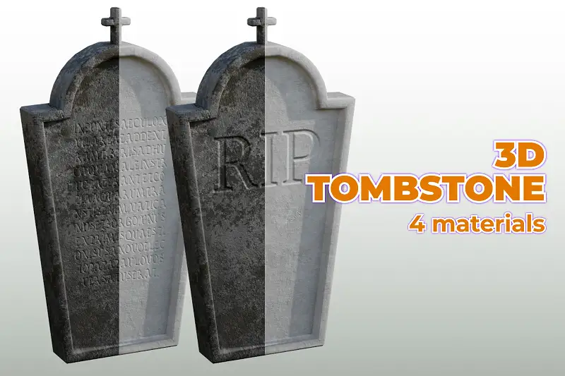 Tombstone Concrete Old New dirty moldy Asset Thumbnail
