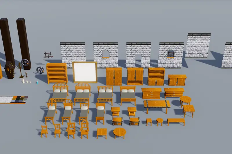 Stylized Furniture Interior Package Asset Thumbnail