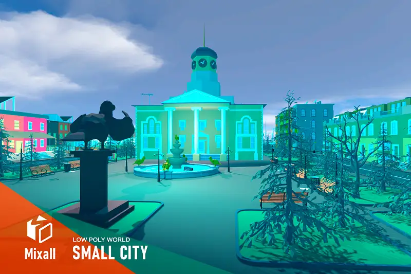 Low Poly World - Small City Asset Thumbnail