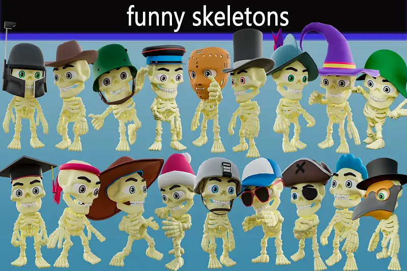 Funny skeletons Asset Thumbnail