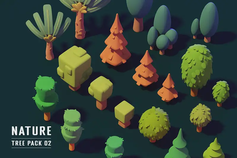 Stylized 3D Tree Models for Games Asset Thumbnail