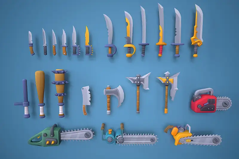 Stylized cartoon weapons Asset Thumbnail